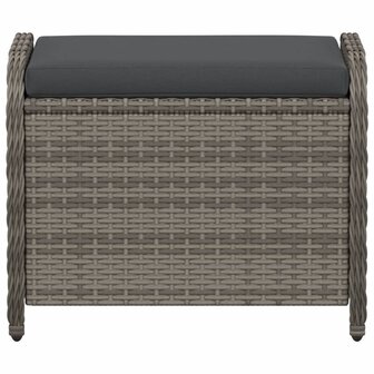 Tuinkruk met kussen 58x46x46 cm poly rattan grijs
