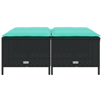 Tuinstoelen met kussens 4 stuks zwart polyrotan