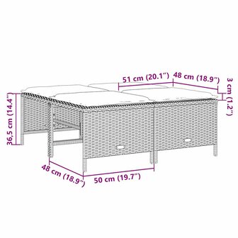Tuinstoelen met kussens 4 stuks zwart polyrotan