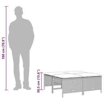 Tuinstoelen met kussens 4 stuks zwart polyrotan