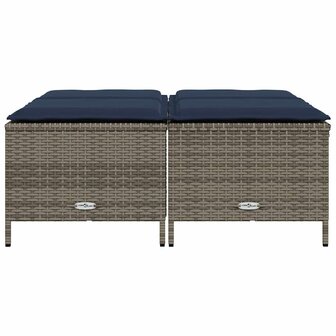 Tuinstoelen met kussens 4 stuks grijs polyrotan