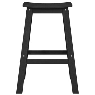 Barkruk 2 pcs Zwart 52 x 43 x 73.5cm HDPE