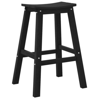 Barkruk 2 pcs Zwart 52 x 43 x 73.5cm HDPE