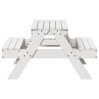 Picknicktafel voor kinderen 88x97x52 cm massief grenenhout wit