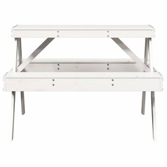 Picknicktafel 105x134x75 cm massief grenenhout wit