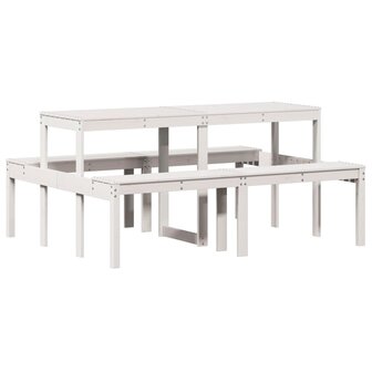 Picknicktafel 160x134x75 cm massief grenenhout wit