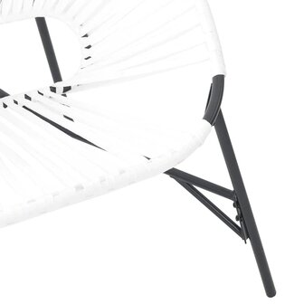 Tuinstoelenset 3-delig poly rattan zwart en wit