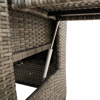 Verstelbare tuinstoel met bijzettafel poly rattan grijs