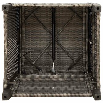 Verstelbare tuinstoel met bijzettafel poly rattan grijs