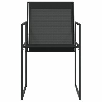 Tuinstoelen 4 st staal en textileen zwart