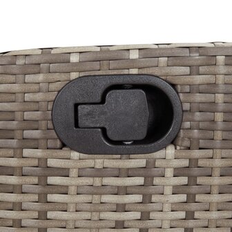 Tuinstoelen 2 st verstelbaar met voetensteun poly rattan grijs
