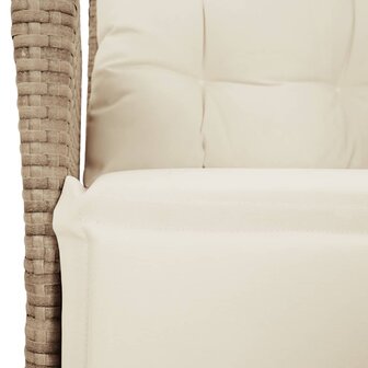 Tuinstoel verstelbaar met voetensteun poly rattan beige
