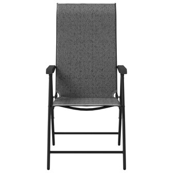 Tuinstoelen 2 st inklapbaar poly rattan grijs