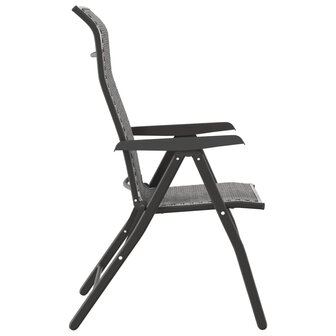 Tuinstoelen 2 st inklapbaar poly rattan grijs