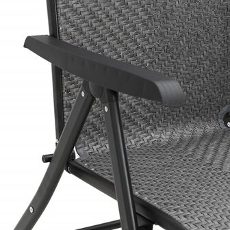 Tuinstoelen 2 st inklapbaar poly rattan grijs