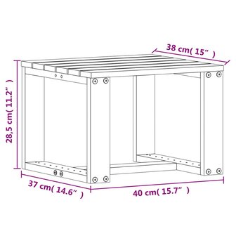 3-delige Loungeset massief grenenhout wit