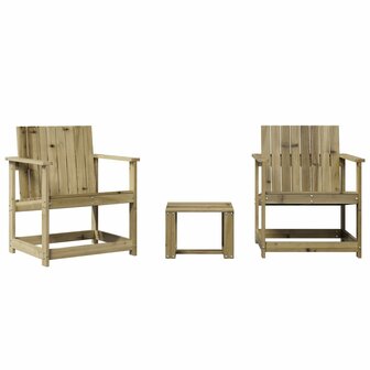 3-delige Loungeset ge&iuml;mpregneerd grenenhout