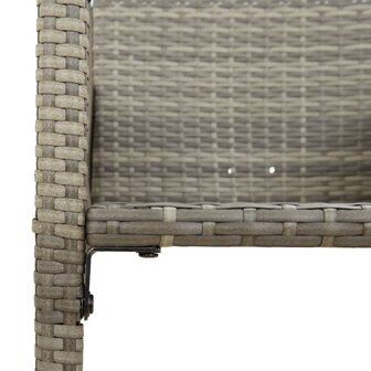 Tuinbarkrukken 2 st poly rattan grijs