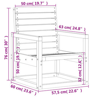 Tuinstoel 57,5x63x76 cm ge&iuml;mpregneerd grenenhout