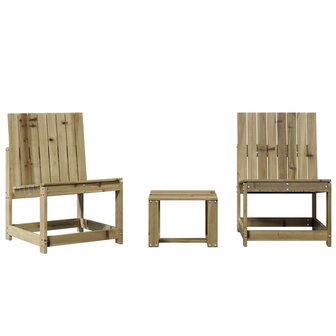 3-delige Loungeset ge&iuml;mpregneerd grenenhout