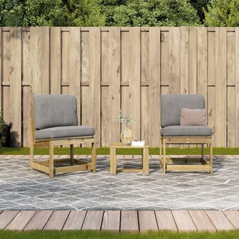 3-delige Loungeset ge&iuml;mpregneerd grenenhout