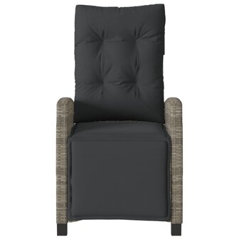 Tuinstoelen 2 st verstelbaar met voetensteun poly rattan grijs