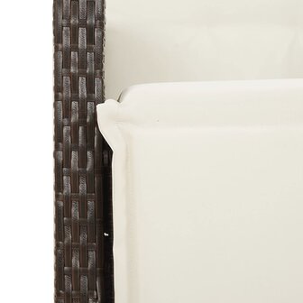 Tuinstoelen 2 st verstelbaar met voetensteun poly rattan bruin