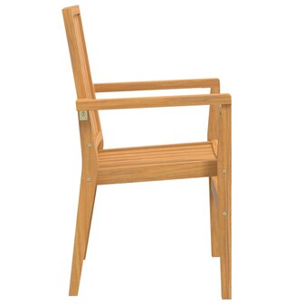 Tuinstoelen stapelbaar 4 st 56,5x57,5x91 cm massief teakhout
