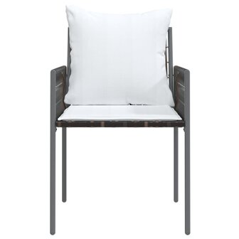 Tuinstoelen 6 st met kussens 54x61x83 cm poly rattan bruin