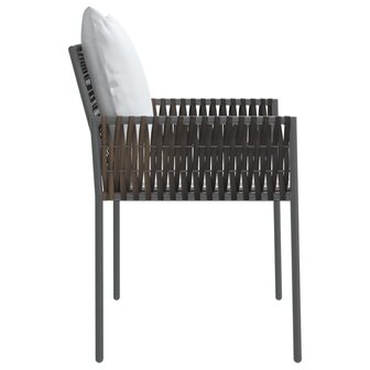 Tuinstoelen 6 st met kussens 54x61x83 cm poly rattan bruin