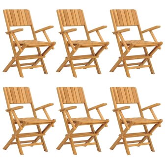 Tuinstoelen inklapbaar 6 st 55x61x90 cm massief teakhout