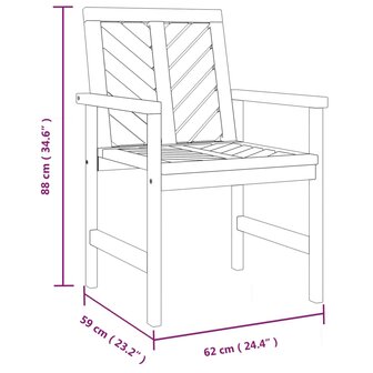 Tuinstoelen 2 st massief acaciahout