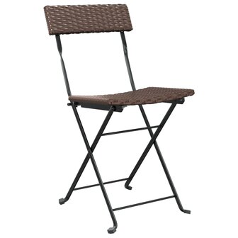 Bistrostoelen 4 st inklapbaar poly rattan en staal bruin