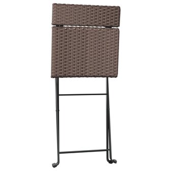 Bistrostoelen 4 st inklapbaar poly rattan en staal bruin