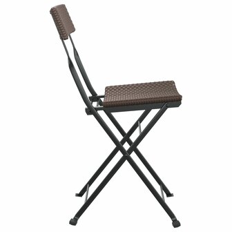 Bistrostoelen 4 st inklapbaar poly rattan en staal bruin