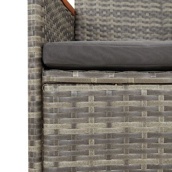 Tuinstoelen 4 st met kussens poly rattan grijs