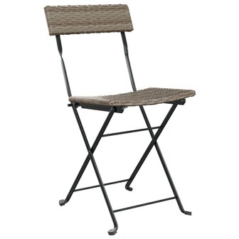 Bistrostoelen 2 st inklapbaar poly rattan en staal grijs