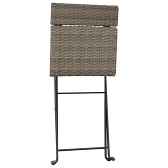 Bistrostoelen 2 st inklapbaar poly rattan en staal grijs