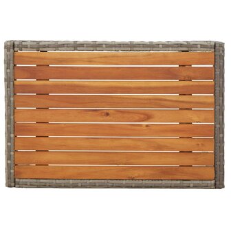 Tuinstoelen 2 st verstelbaar met tafel poly rattan grijs