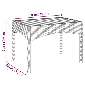 Tuinstoelen 2 st verstelbaar met tafel poly rattan grijs