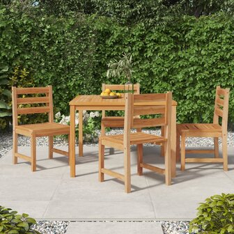 Tuinstoelen 4 st massief teakhout