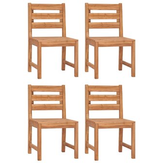 Tuinstoelen 4 st massief teakhout