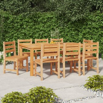 Tuinstoelen 8 st massief teakhout
