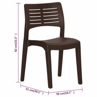 Tuinstoelen 2 st polypropeen mokkakleurig