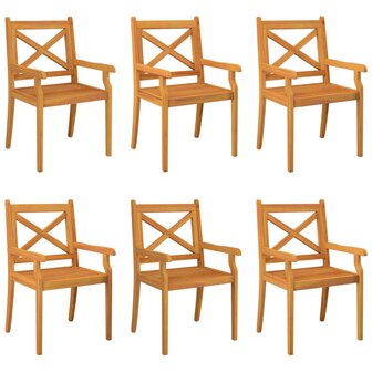Tuinstoelen 6 st massief acaciahout