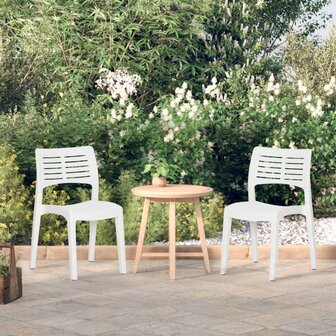 Tuinstoelen 2 st polypropeen wit