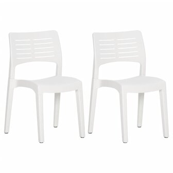 Tuinstoelen 2 st polypropeen wit