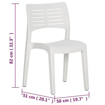 Tuinstoelen 2 st polypropeen wit