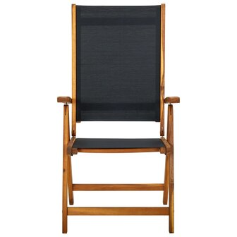 Tuinstoelen inklapbaar 4 st massief acaciahout en textileen