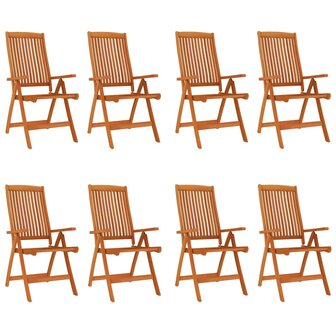 Tuinstoelen 8 st inklapbaar massief eucalyptushout